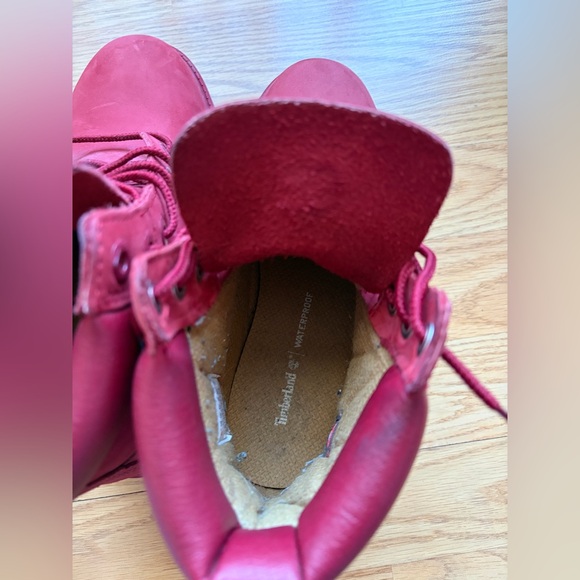 Timberland Cherry Red Nubuck Boots